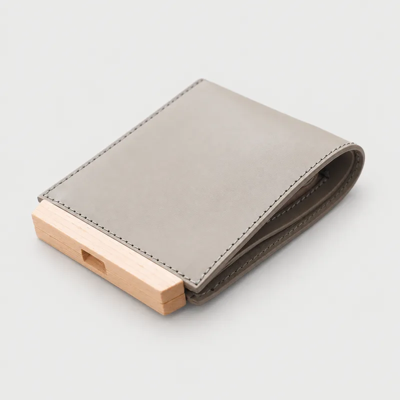 yuruku (ユルク) | Wood Plate Folder Half Wallet (gr