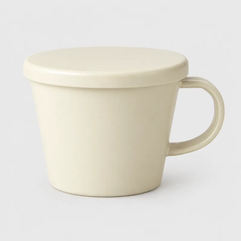 竹中 マグカップ 蓋付き カームディッシュ フタ付マグ 日本製 ライトグレー 約340ml T-